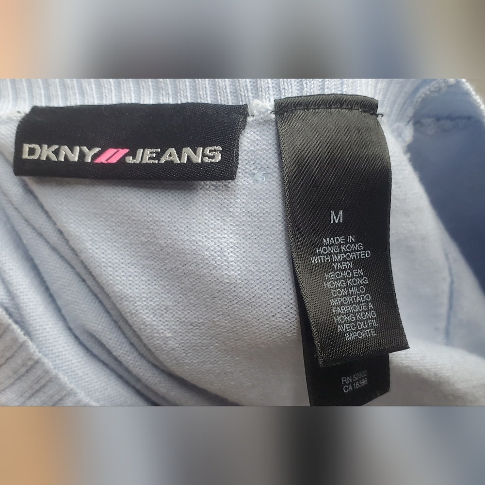 DKNY Jeans -Size M - Light Blue Casual Sweater - Picture 6 of 9